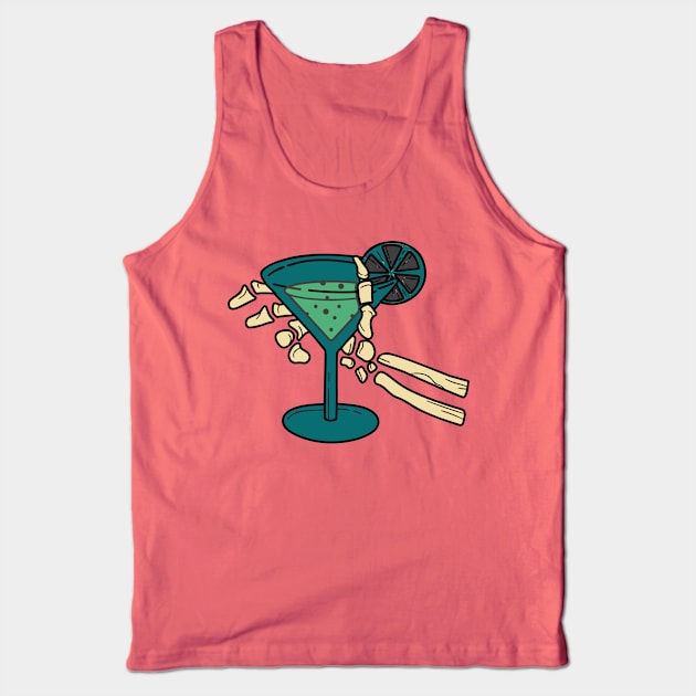 cocktail served to a skeleton hand Tank Top by 4ntler